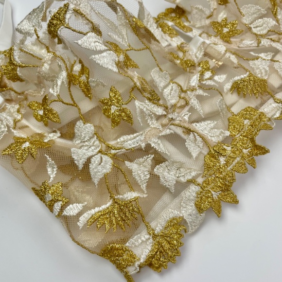 Studio Pia Soraya Longline Bra Ivory & Gold size 4 - Picture 4 of 5